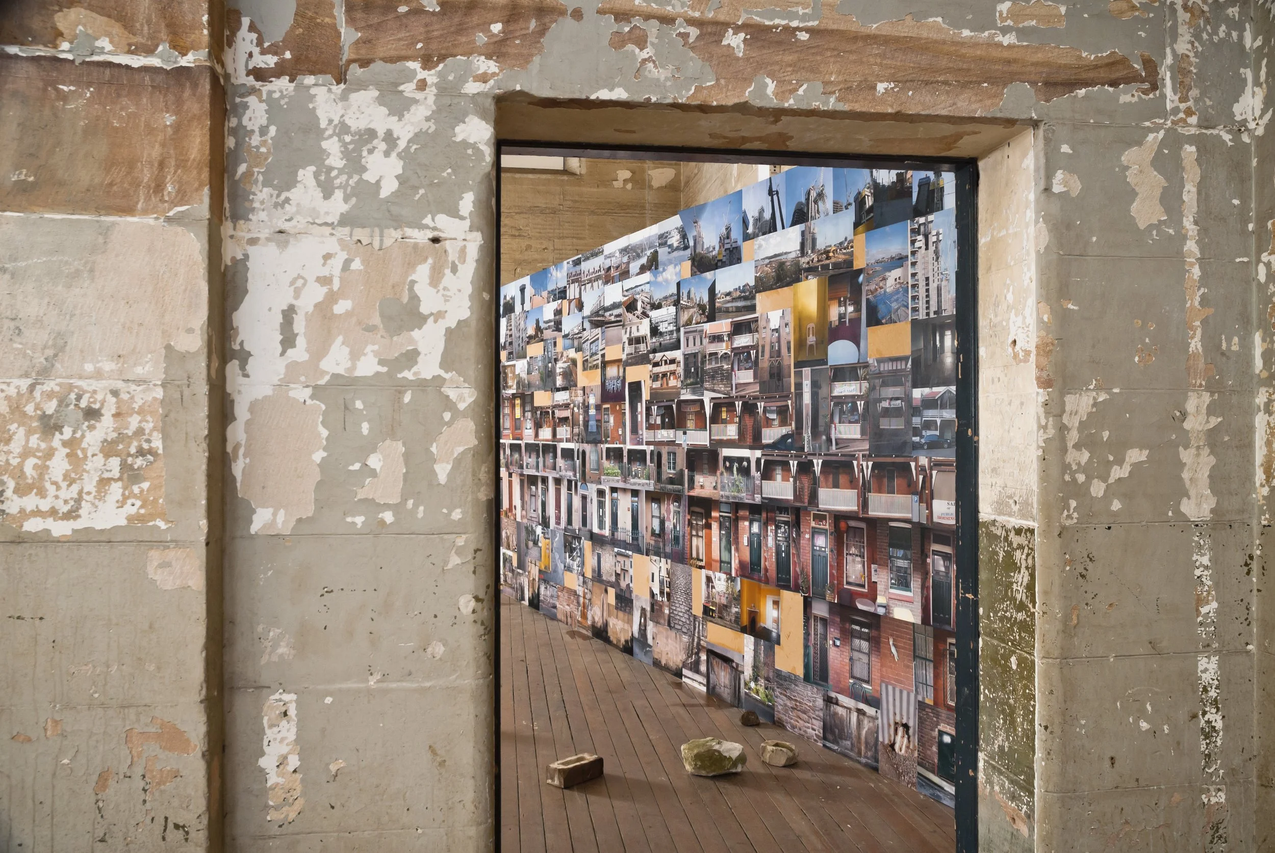 Why Should We Pay For Your Harbour Views? 2014, paper, wood, found materials,
dimensions variable.
Photographer: Greg Piper

