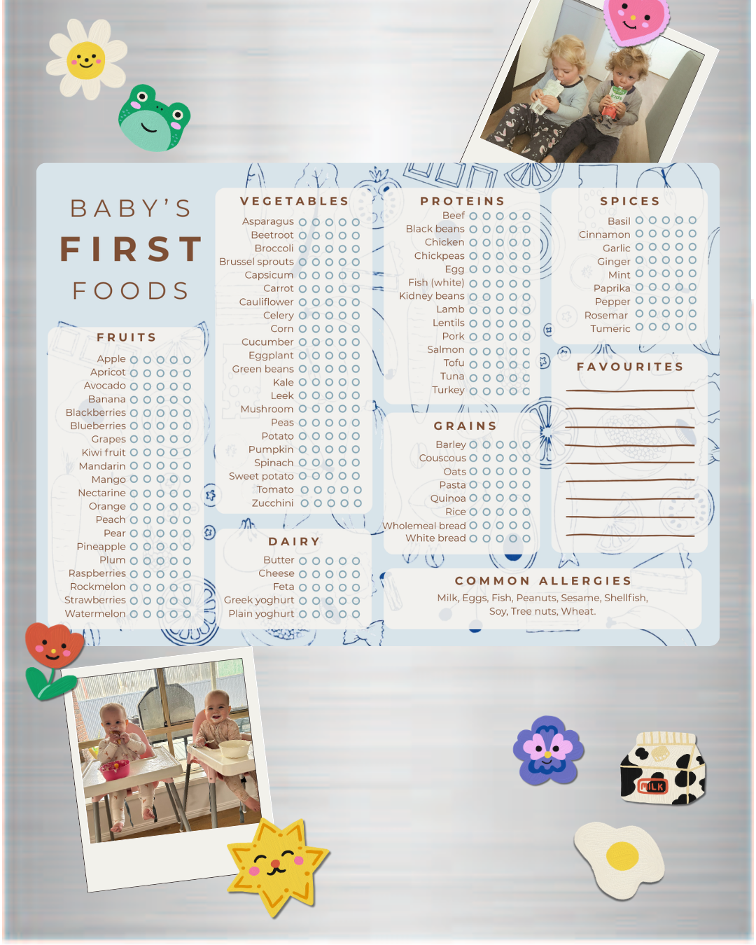 Baby First Foods Tracker