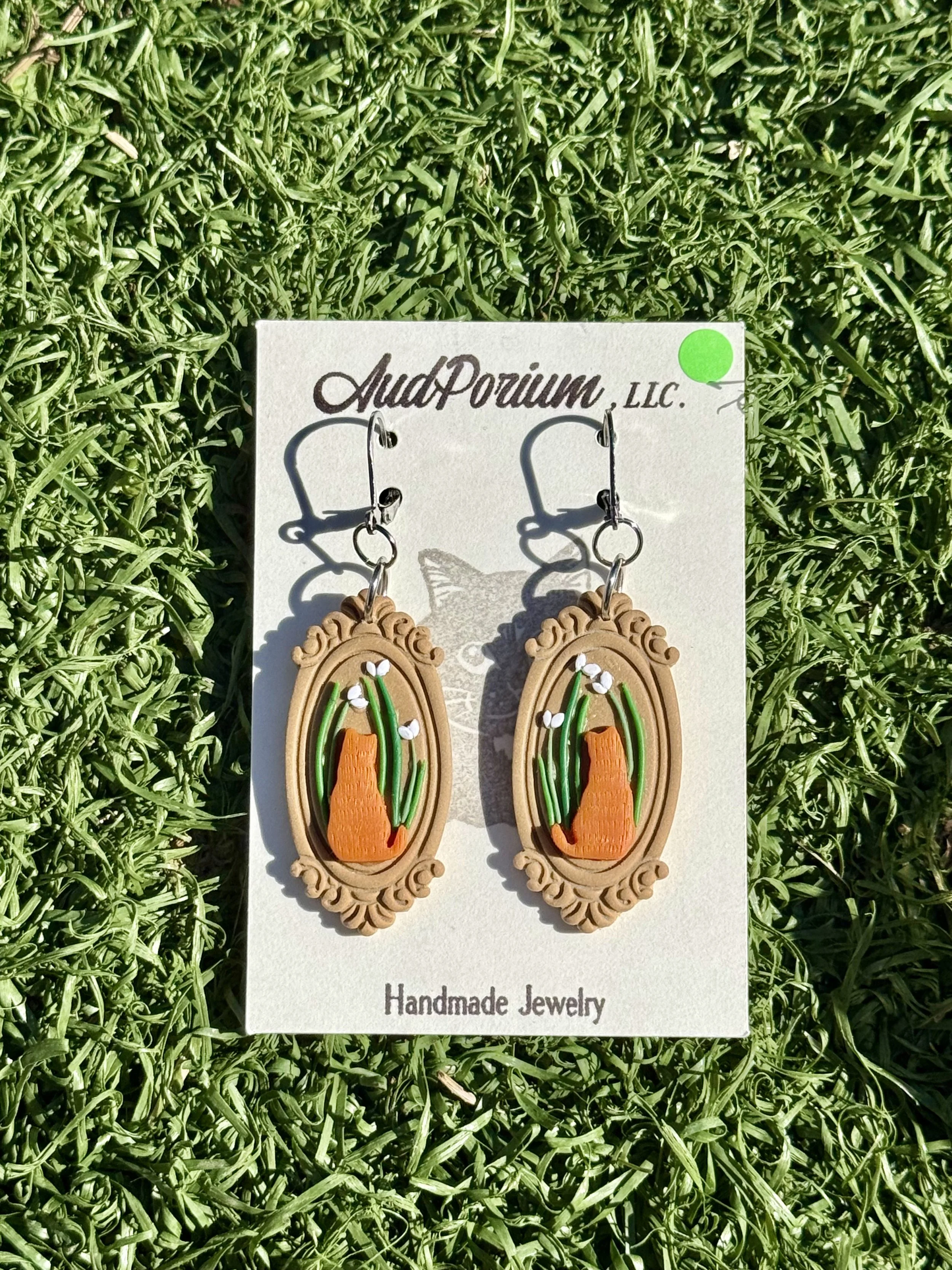 Orange Cat Meadow Dangles