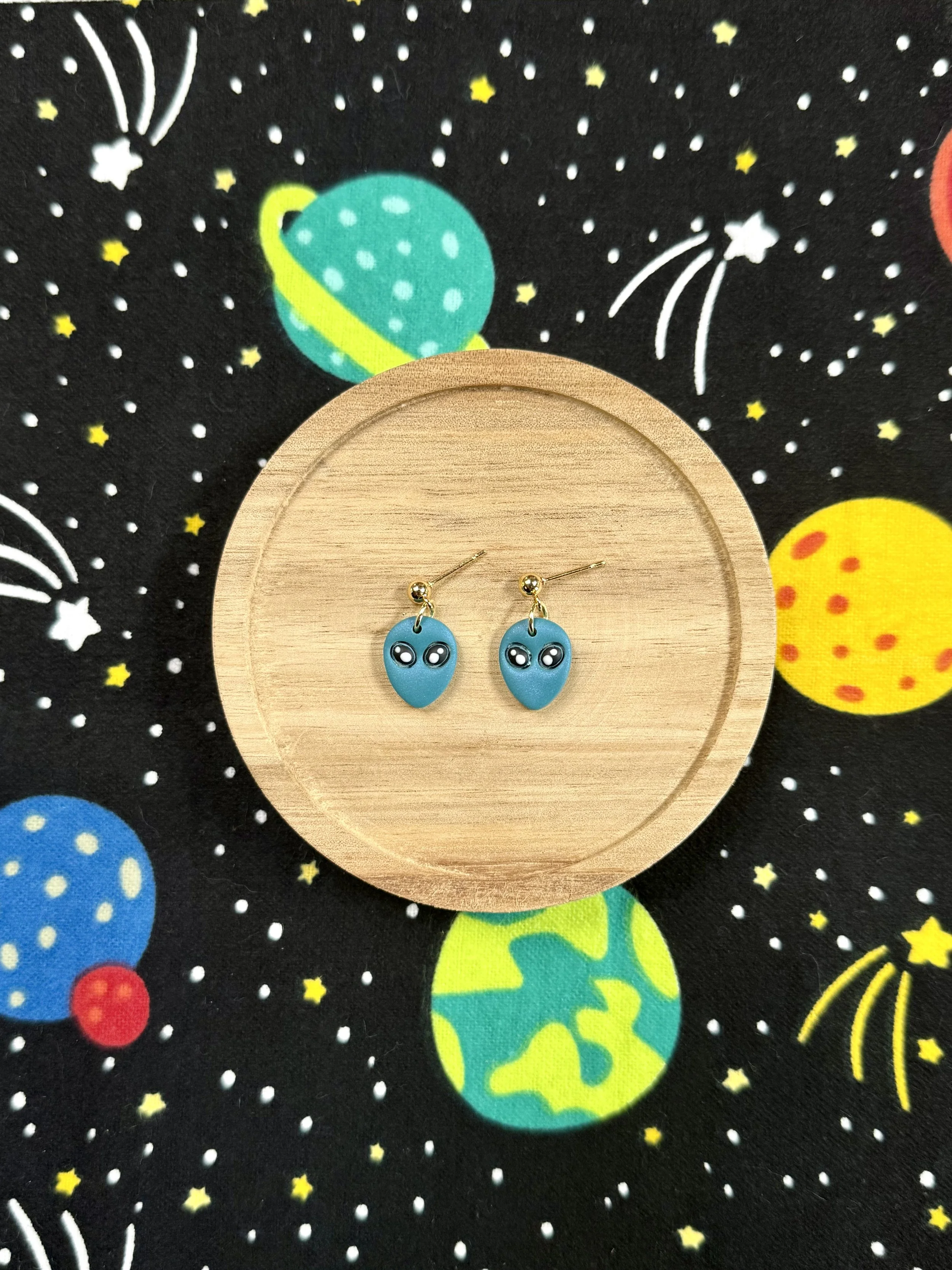 Teal Alien Dangles - Small
