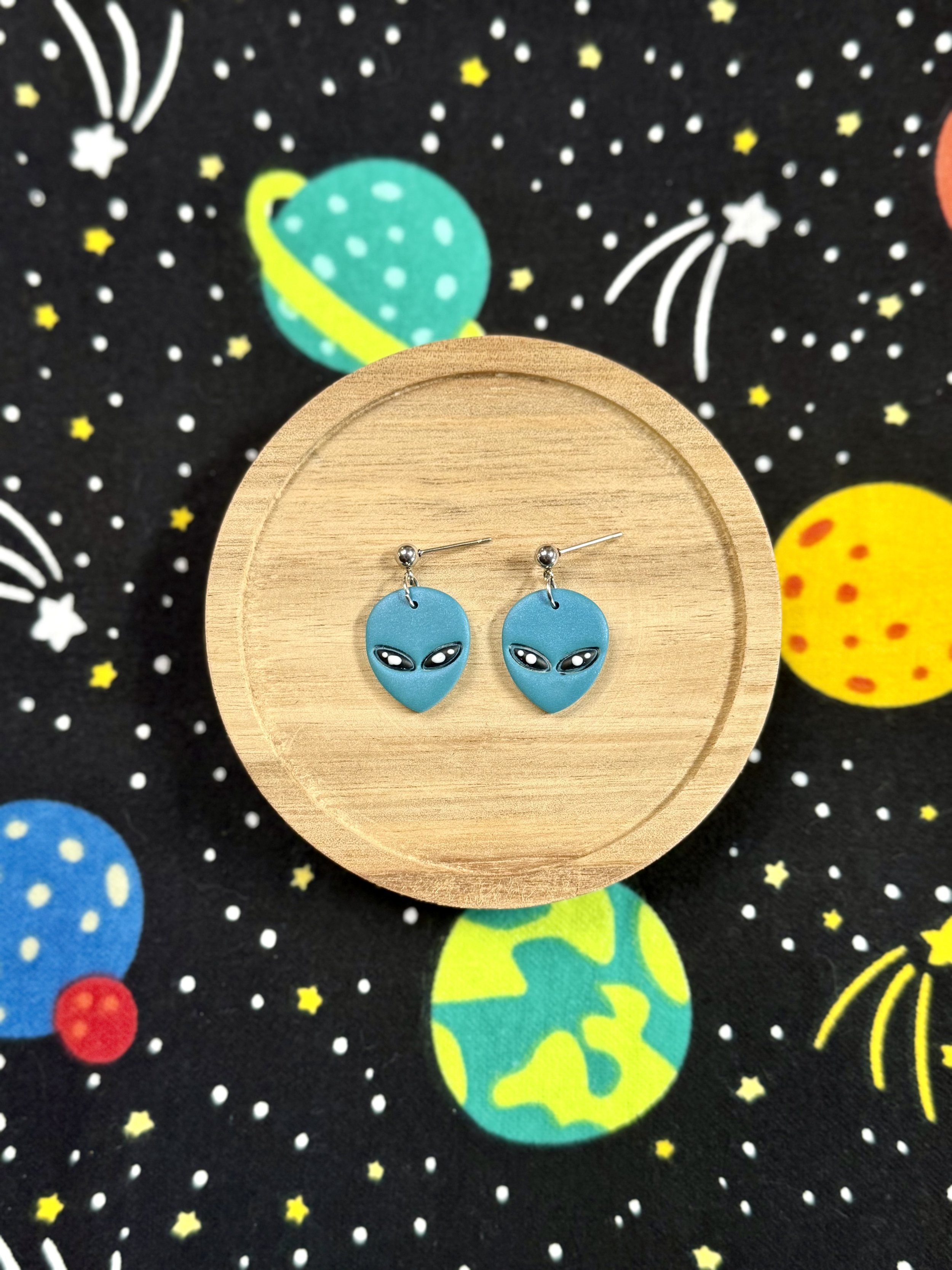 Teal Alien Dangles - Large