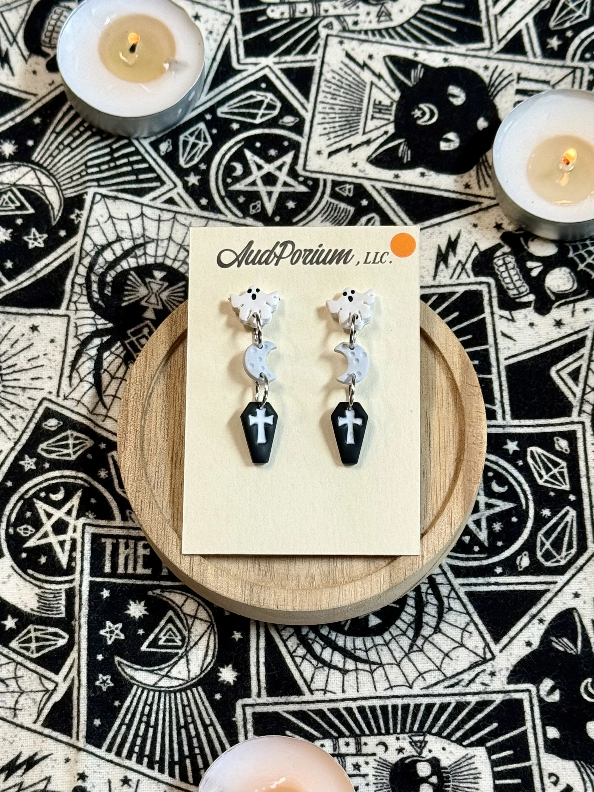 Ghost Moon Coffin Dangles