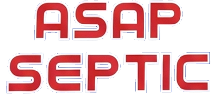 Text reading 'ASAP SEPTIC' with a red, white, and blue color scheme.