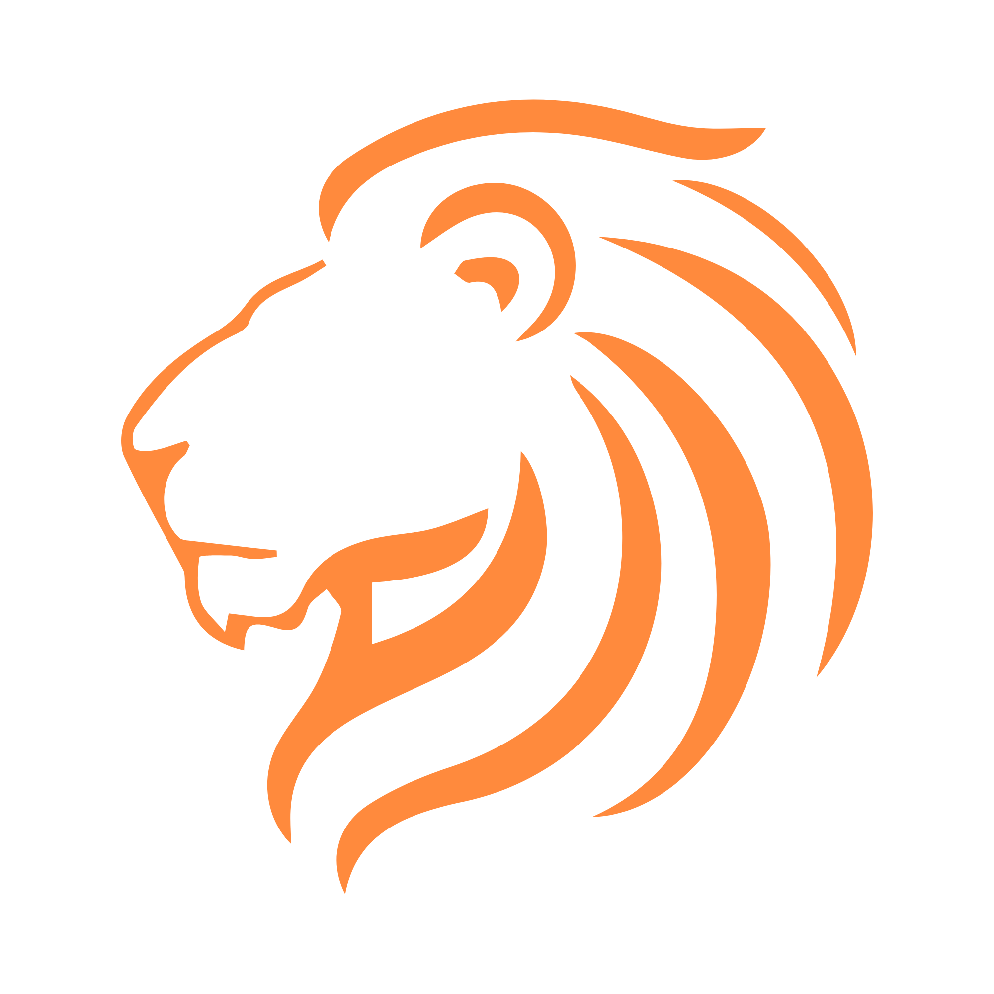 Orange outline of a lion