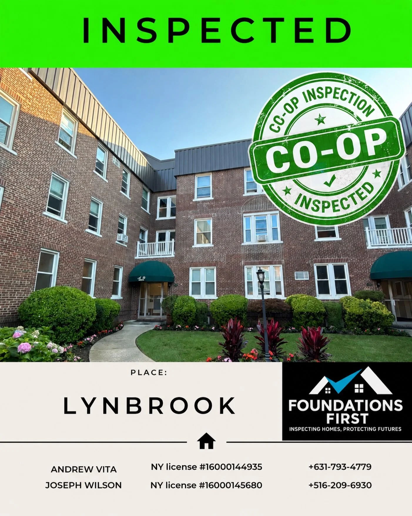 Another one inspected! 🏢🔍

Completed a Co-Op Inspection in Lynbrook, NY. Whether you&rsquo;re buying a house, condo, or co-op, knowing what you&rsquo;re walking into before you close makes all the difference.

📞 Andrew Vita: 631-793-4779
📞 Joseph