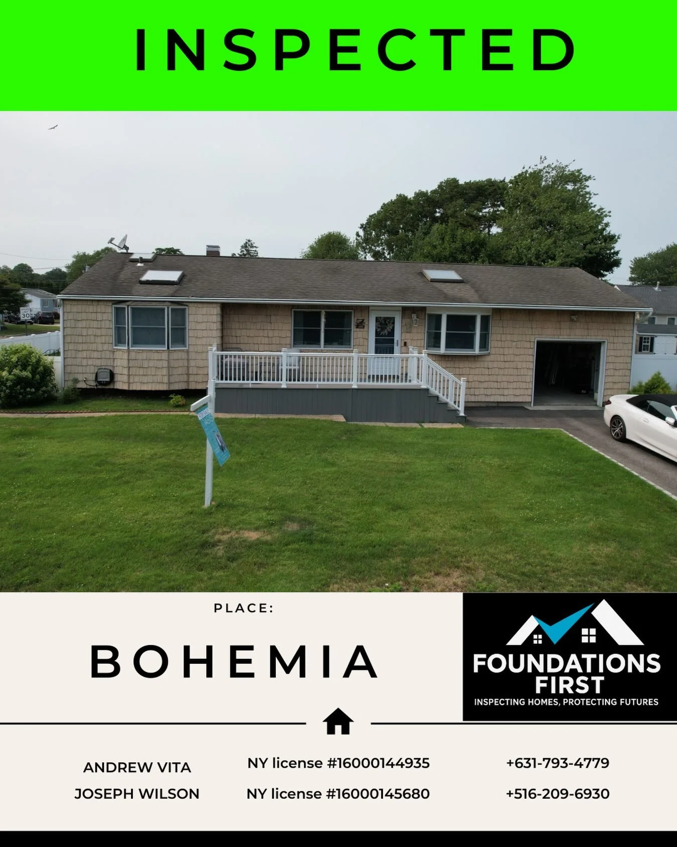 ✅ INSPECTED IN BOHEMIA! 🏠🔍

Another home inspection completed by Foundations First Home Inspections. We&rsquo;re here to help buyers understand their home from the foundation to the roof so they can move forward with confidence.

📞 Andrew: 631-793