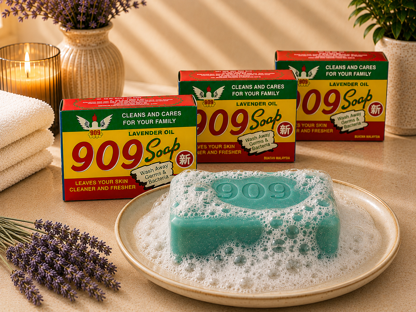 909 Essential Oil Traditional Chlorophyll Emollient Soap 3in1