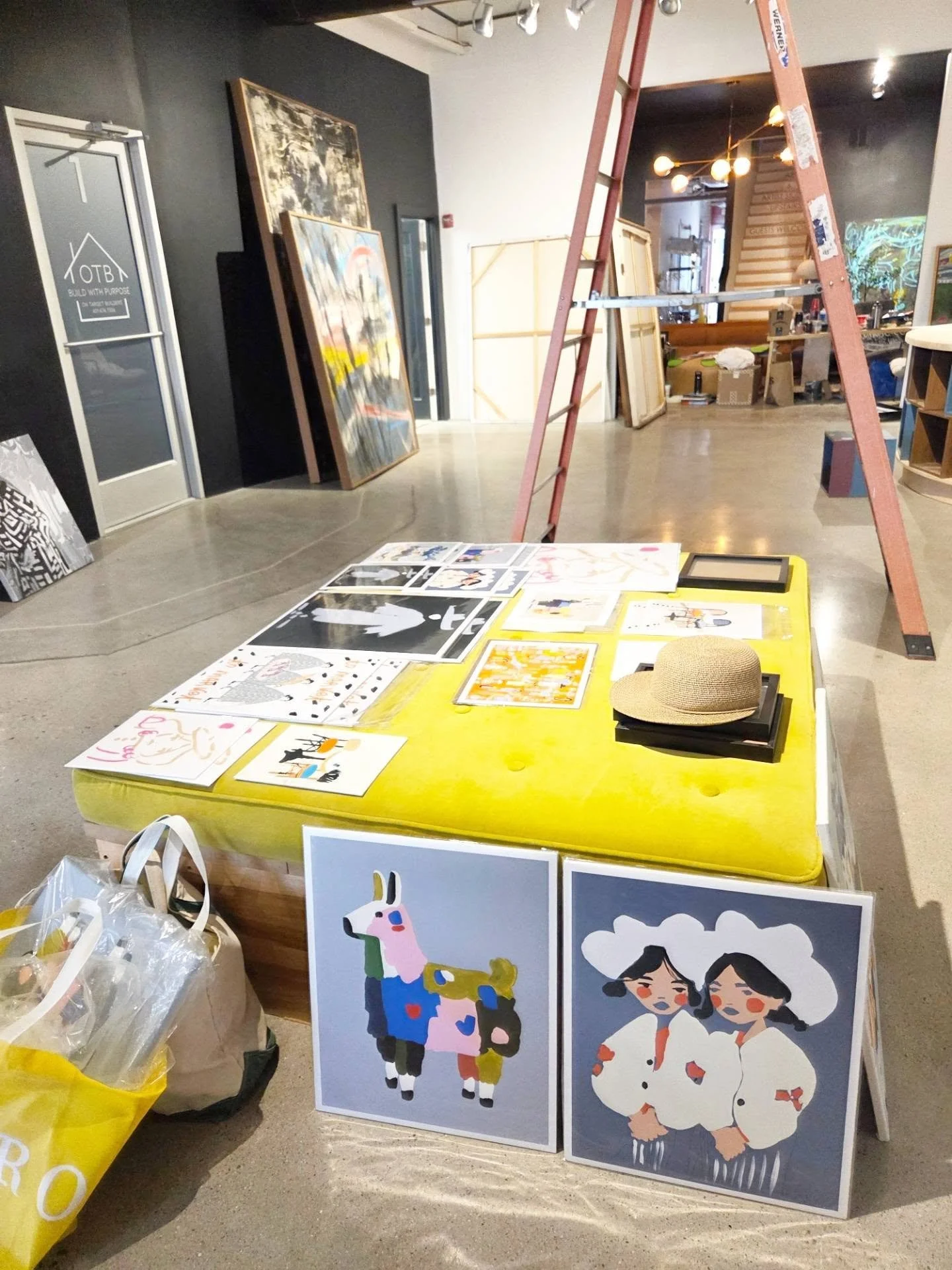 Dropped some prints and originals to @onewaygallery 

I am thrilled to show in this space- recently renovated with an absolutely *stunning* coffee shop 🤌