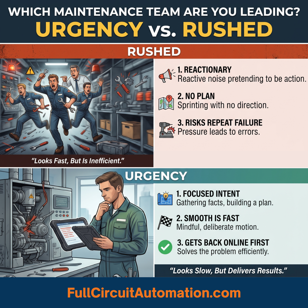 Urgency vs. Rushed: Why the Best Maintenance Teams Look Slow When Everything's on Fire