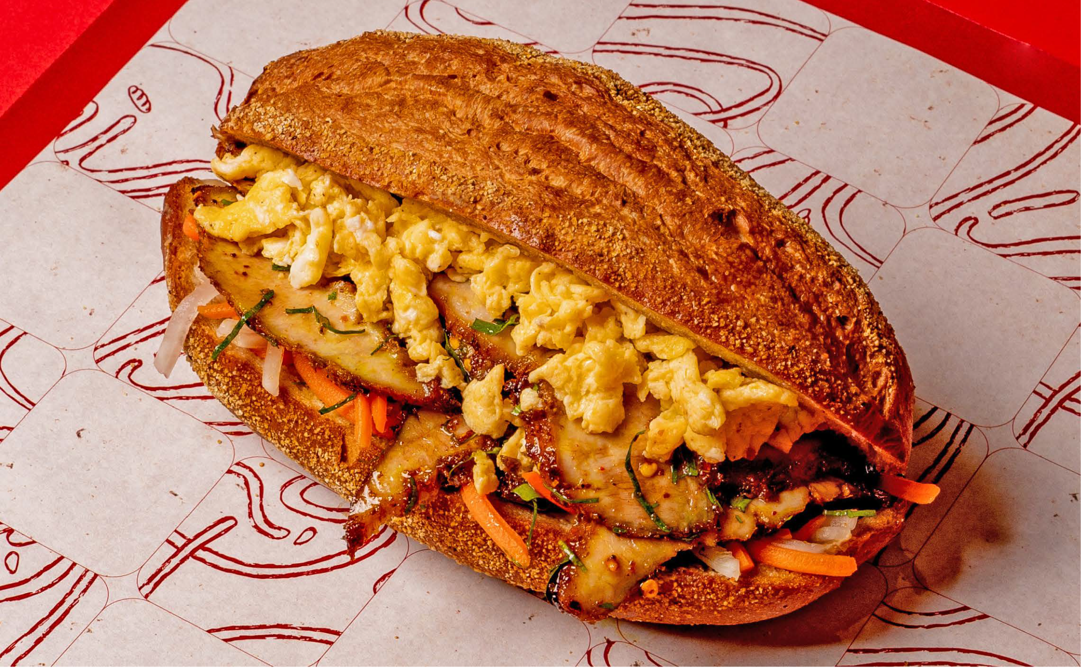 One of the Vietnamese Banh Mi menus can be available at Mi by Kao Piak Sen Bangkok delivery service