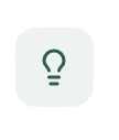 Icon of a light bulb, indicating idea or illumination.
