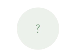 A white circle with a green question mark in the center