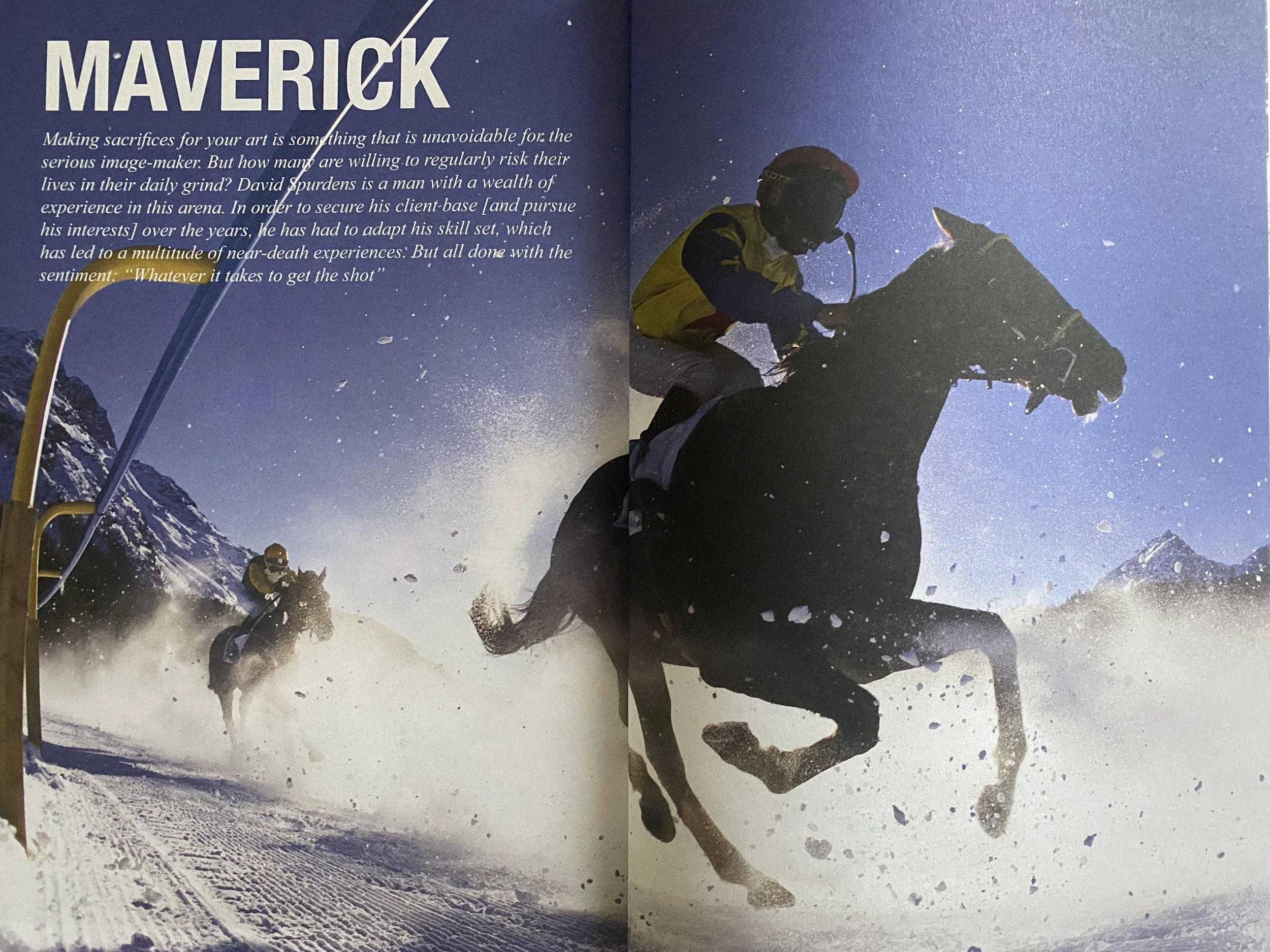 David Spurdens of RAPT TV appears in photography and video magazines, here is a photograph taken by David Spurdens of Horse Racing on Ice from St Moritz.