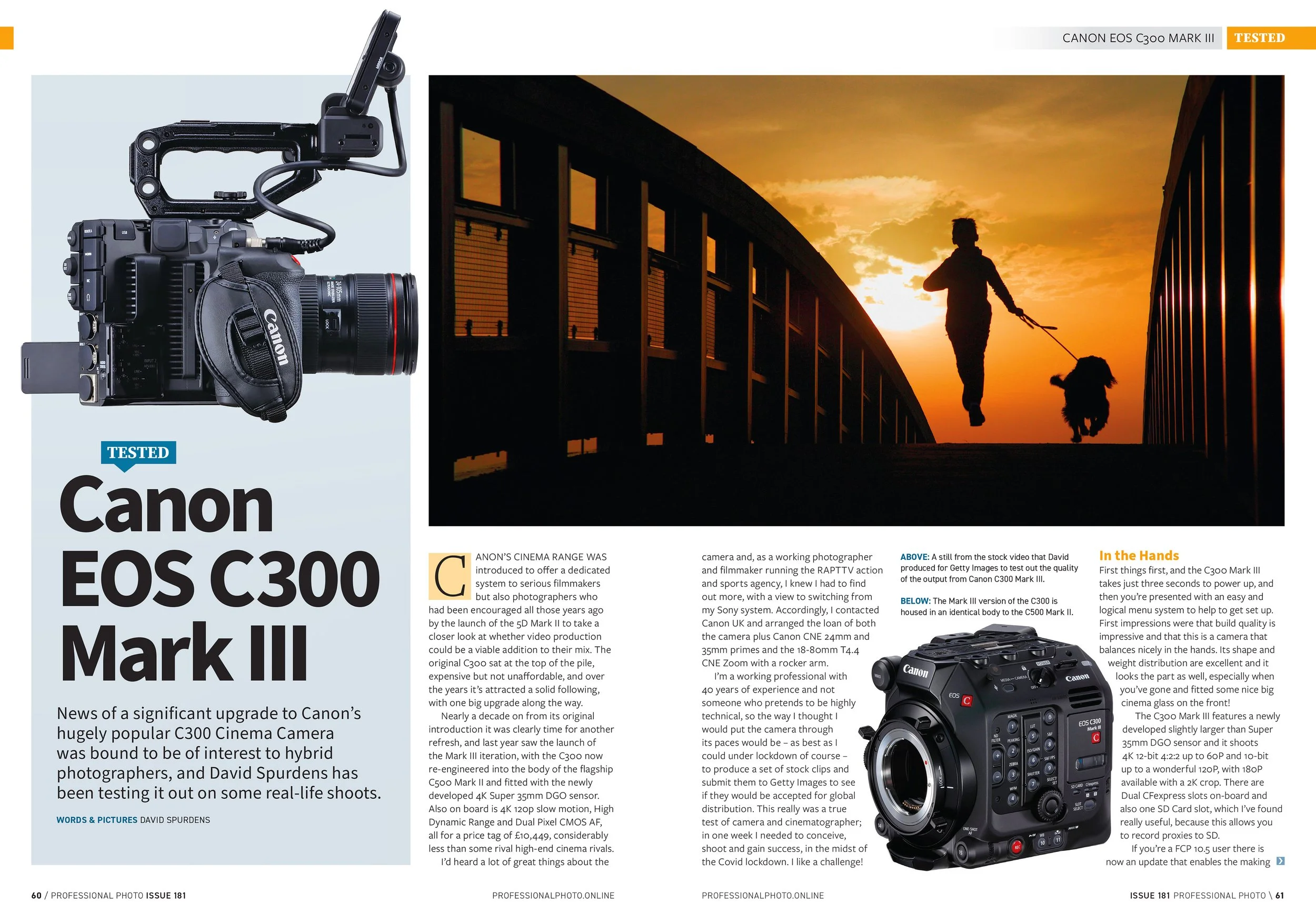 David Spurdens of RAPT TV tests the Canon C300 Mark 3 for Professional Photo Magazine