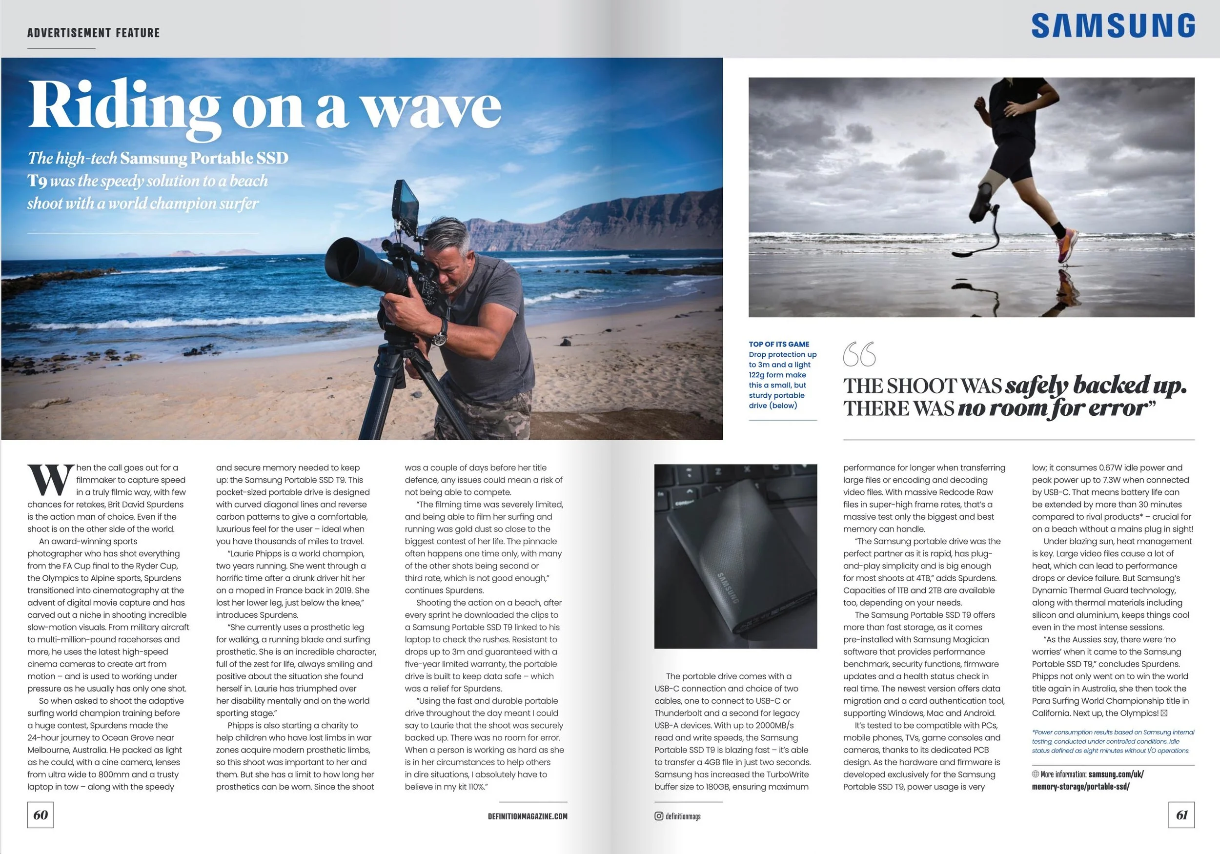 An article on David Spurdens talking about sports, action and assocaiated lifestyle filmmaking, videography and photography.
