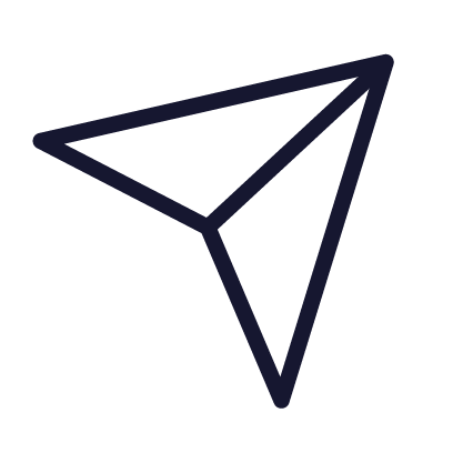 Outline of a paper airplane on a black background. Direct communication with Paylio.