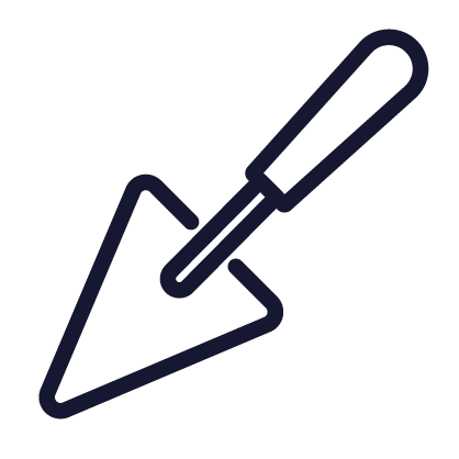 Icon of a writing hand with a pencil. plasterer
