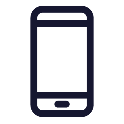 Outline drawing of a smartphone with a blank screen. Mobile first Paylio App.