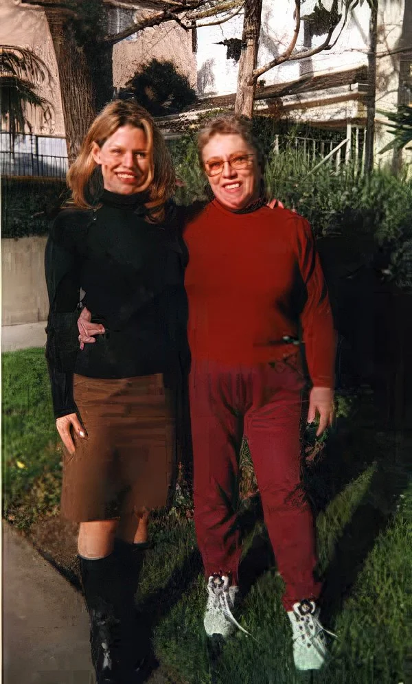 CK with Tera Hendrickson, actress-bassist who played CK in the Beach Boys mini-series. 2000.