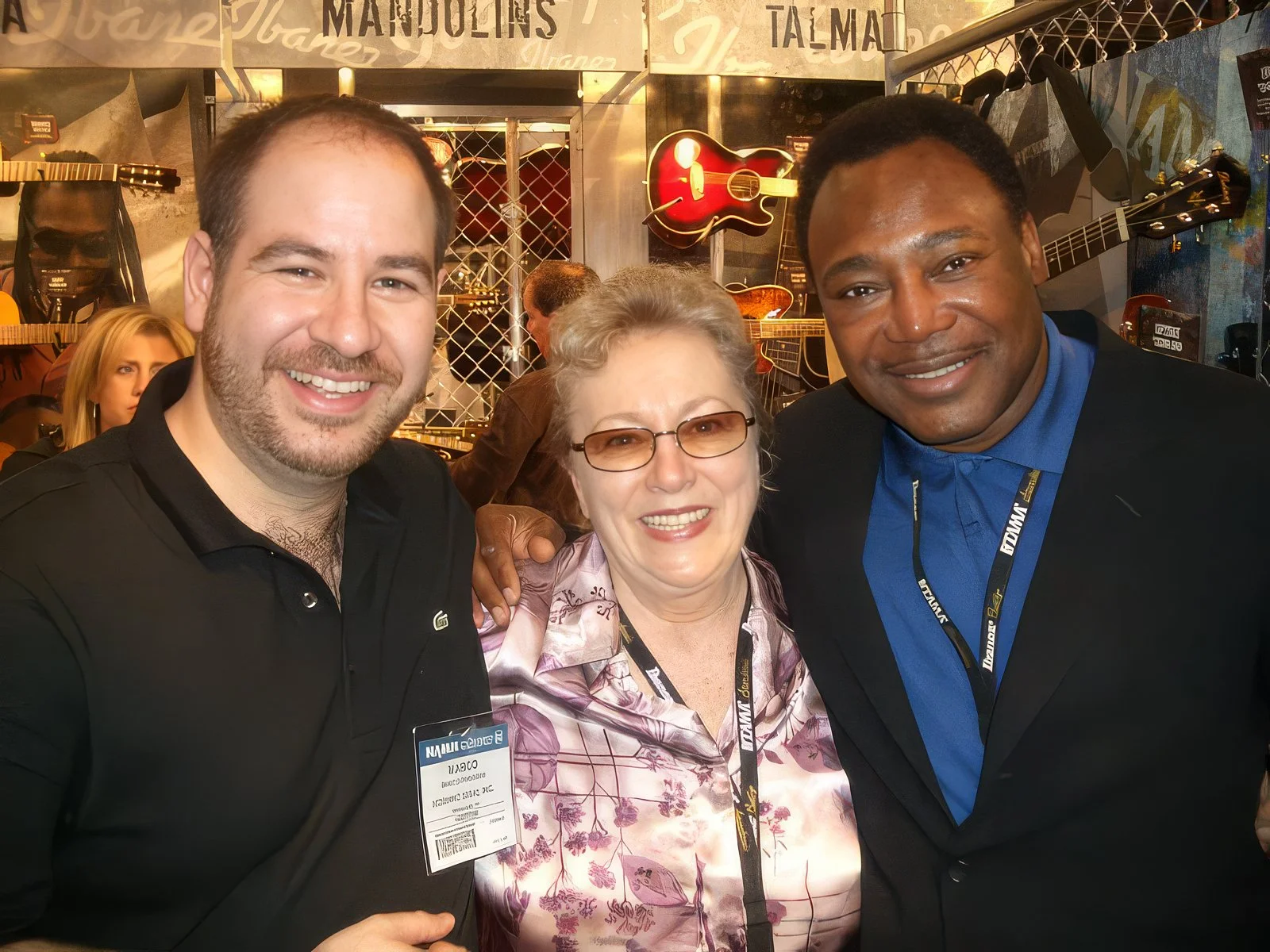Carol with the great George Benson and bassist
Marco Panascia
Jan. '06 NAMM Trade Show, Ibanez Booth