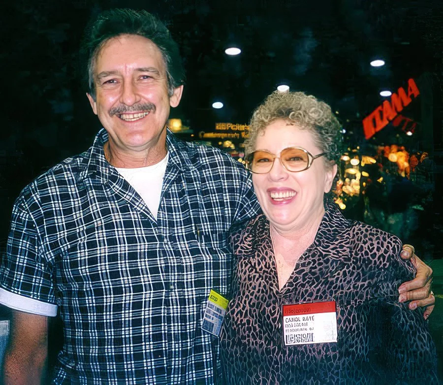 Carol with Buddy Emmons at the '99 Summer NAMM show in Nashville.