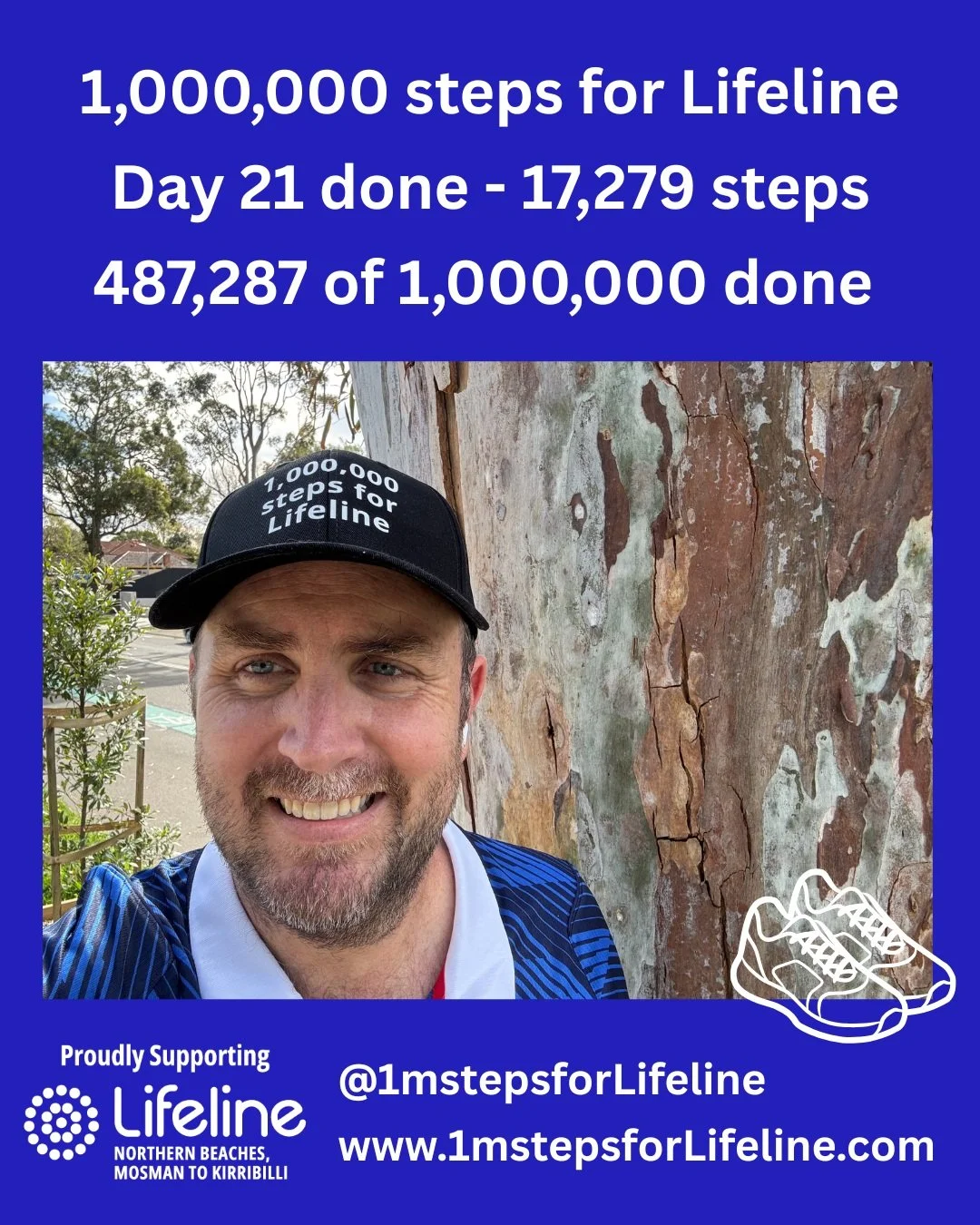 Continuing to be challenged by this virus but managed 17k steps today. Tomorrow I'll take my 500,000 step on the way to #1mstepsforLifeline 🎉. Hopefully this virus lifts soon so I can start chipping away at the step deficit. Donations can be made he