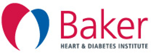 Logo of Baker Heart & Diabetes Institute featuring a stylized heart shape in red and blue colors alongside the institute's name.