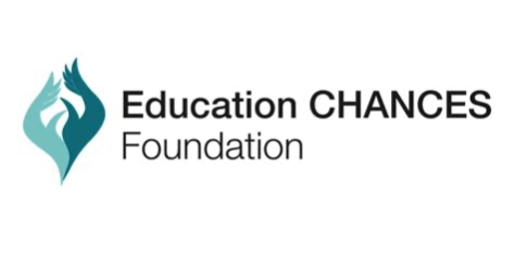 Logo of Education CHANCES Foundation with a stylized hand and flame symbol