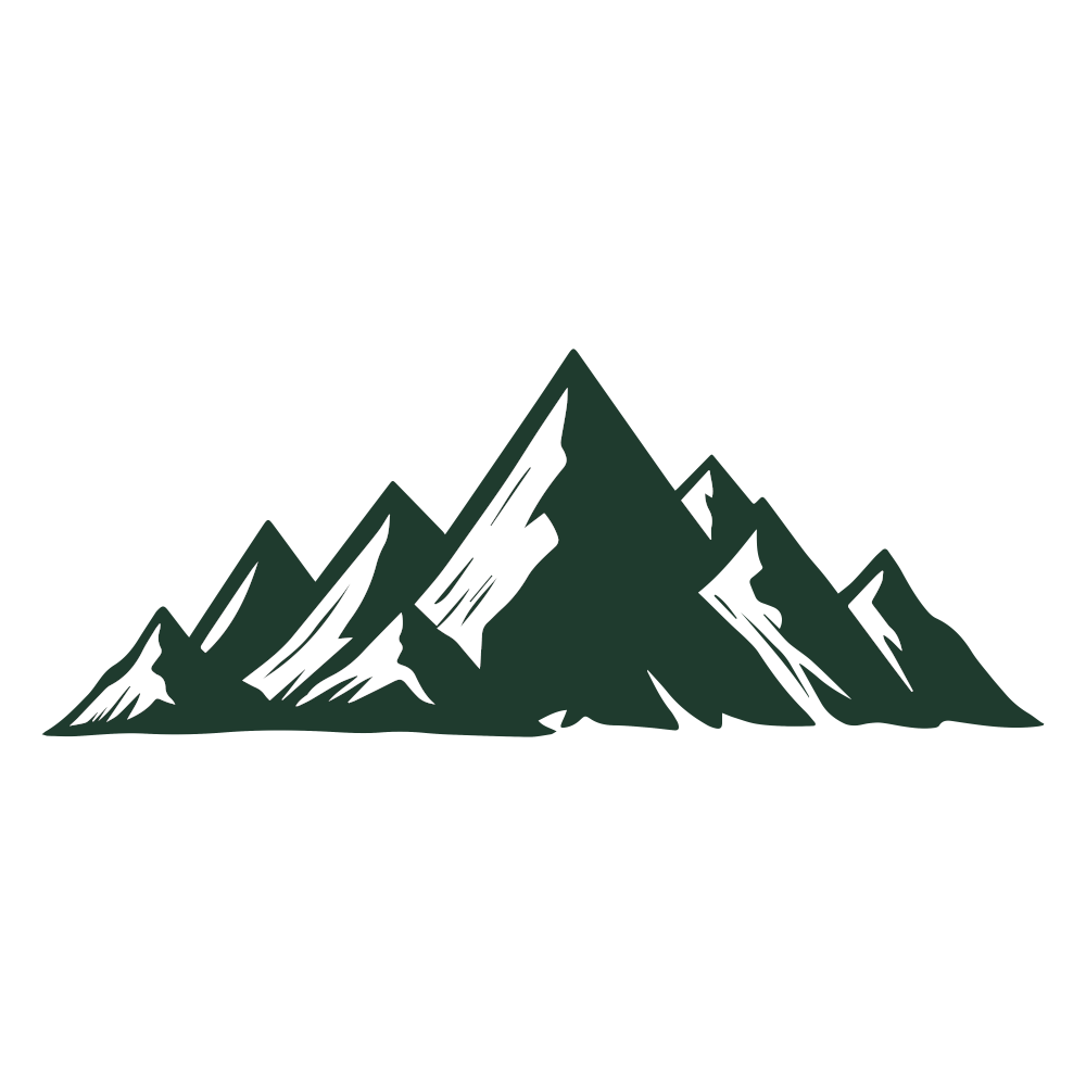 Simple mountains shaded green and white.