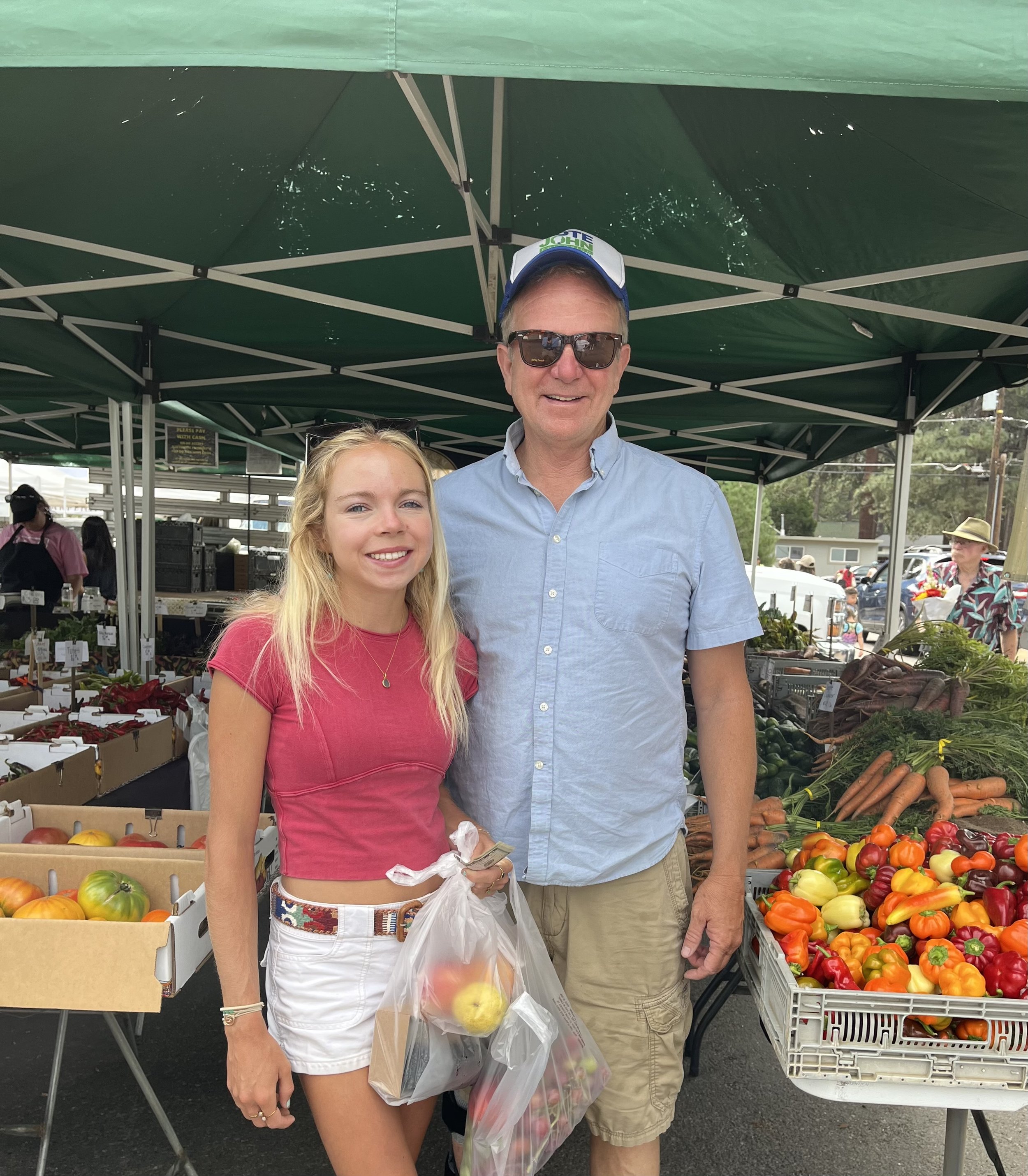 John and daughter Rosie at the American Legion farmer's market