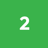 Green background with a white number 2 in the center.
