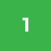 Green background with a white number one in the center