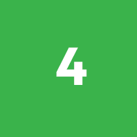 Green background with a large white number 4 in the center.