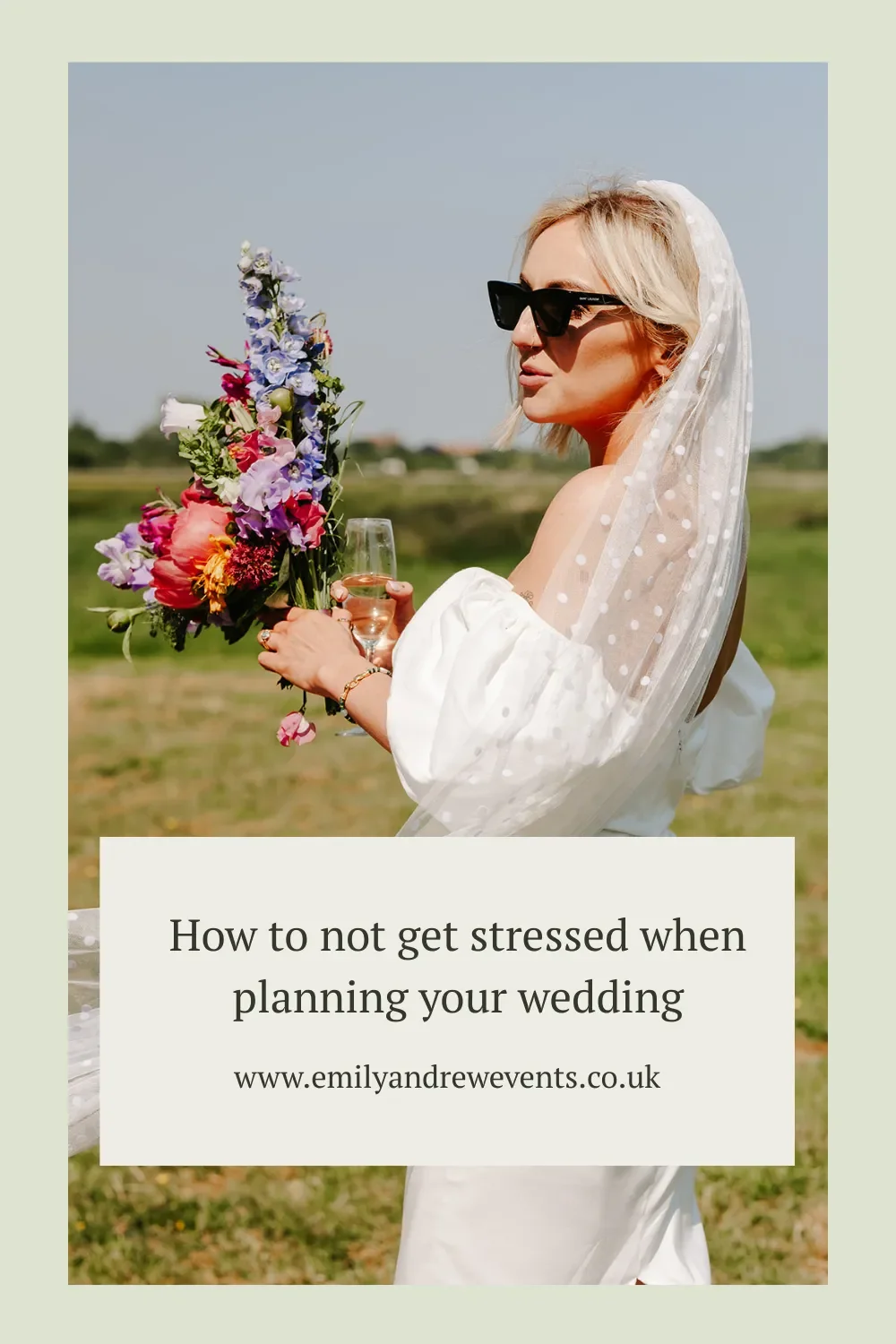 A relaxed, stylish bride at a wedding planned by Emily Andrew