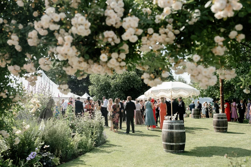 A summer garden wedding at home