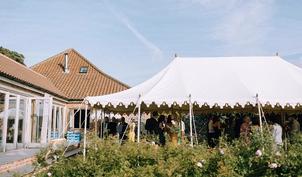 Barn Drift in North Norfolk with a raj style wedding tent
