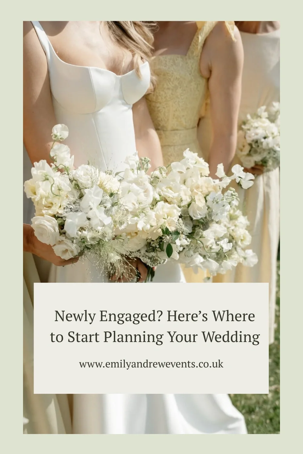 A bride and her bridesmaids with their wedding bouquets