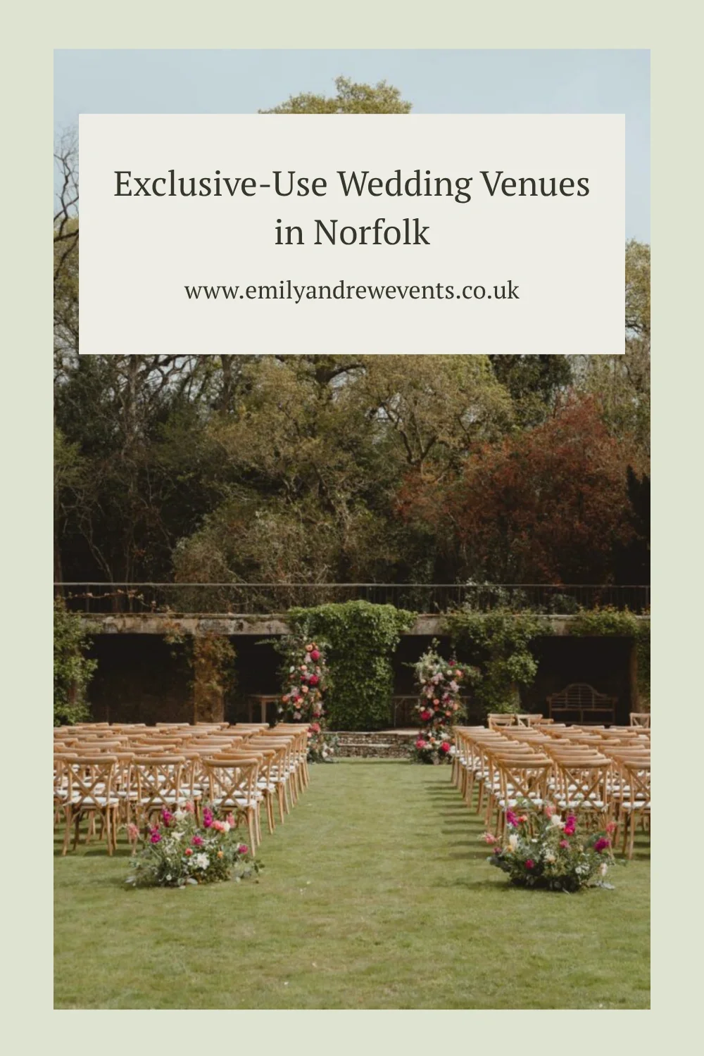 The garden at Voewood, an exclusive-use wedding venue in North Norfolk