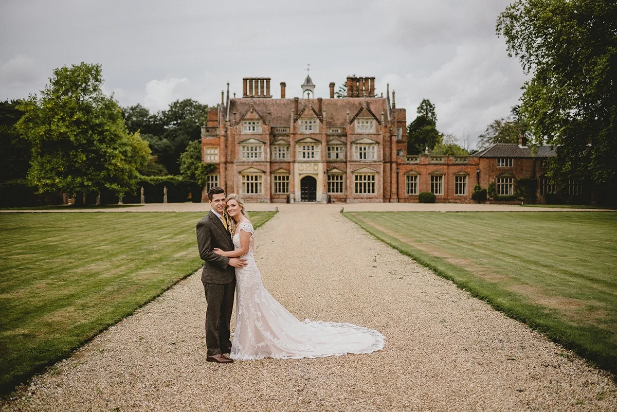 A wedding couple at a country estate venue in North Norfolk
