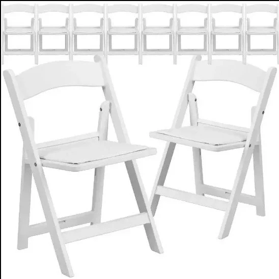Children's white plastic banquet chairs