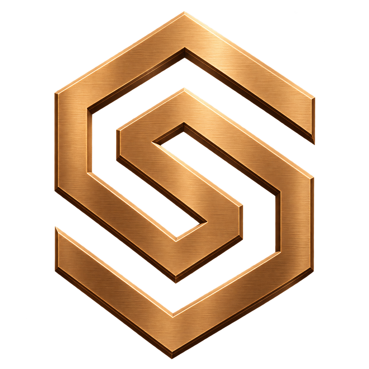 StarkOps metallic gold geometric logo for public safety operations and GovTech consulting.