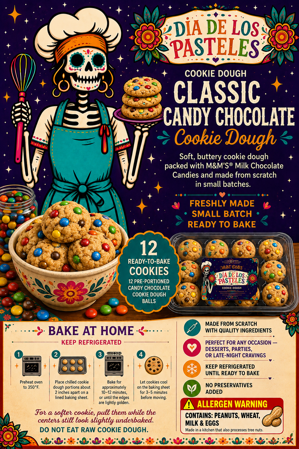 Classic  M&M Candy Cookie Dough