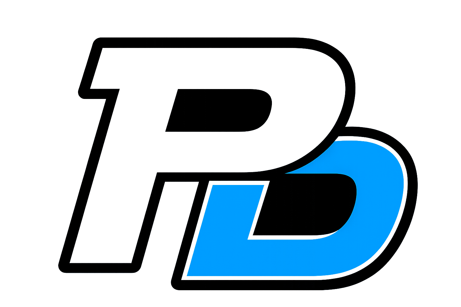 Lamborghini logo with a black outline and blue fill