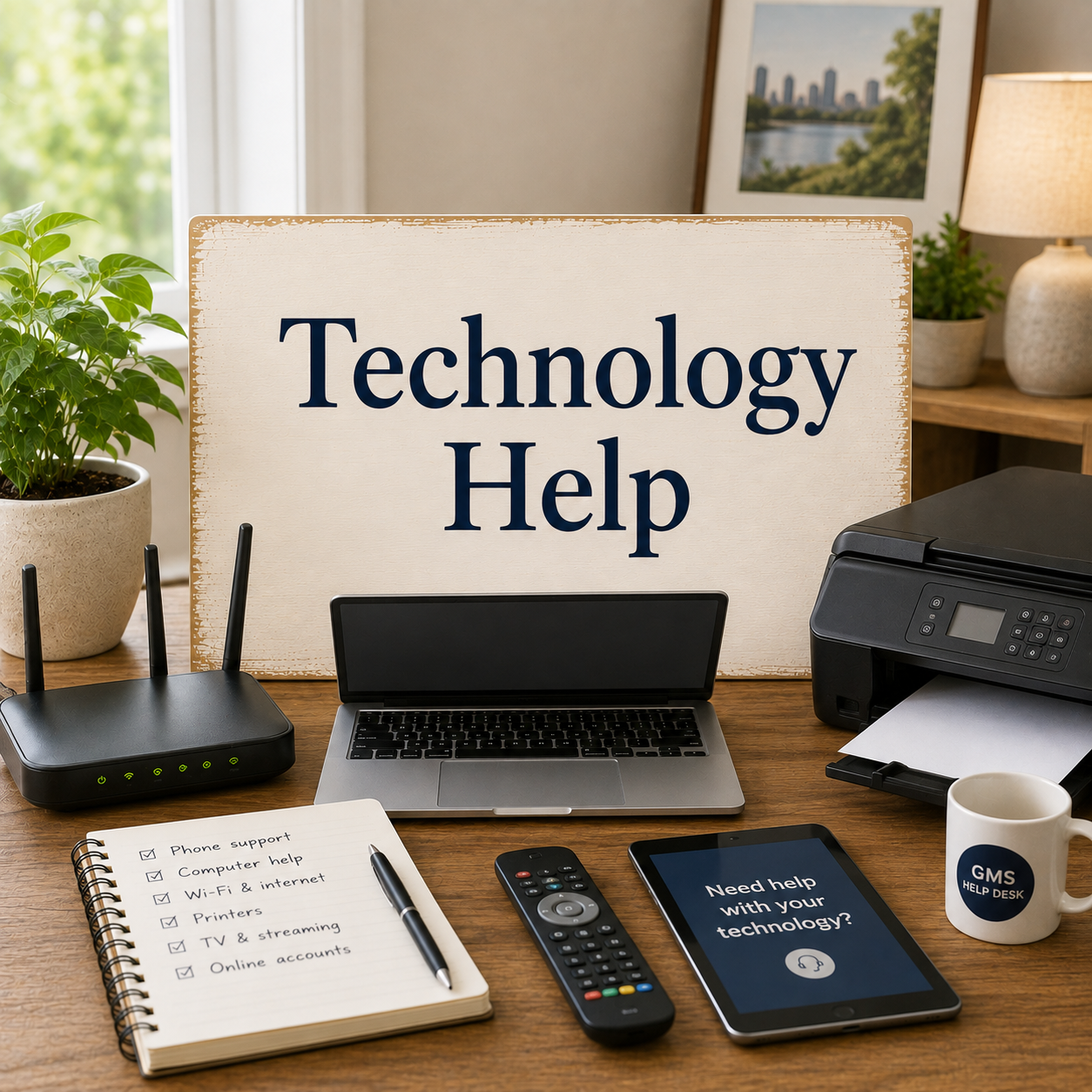 Melbourne adult getting help with a laptop at home.