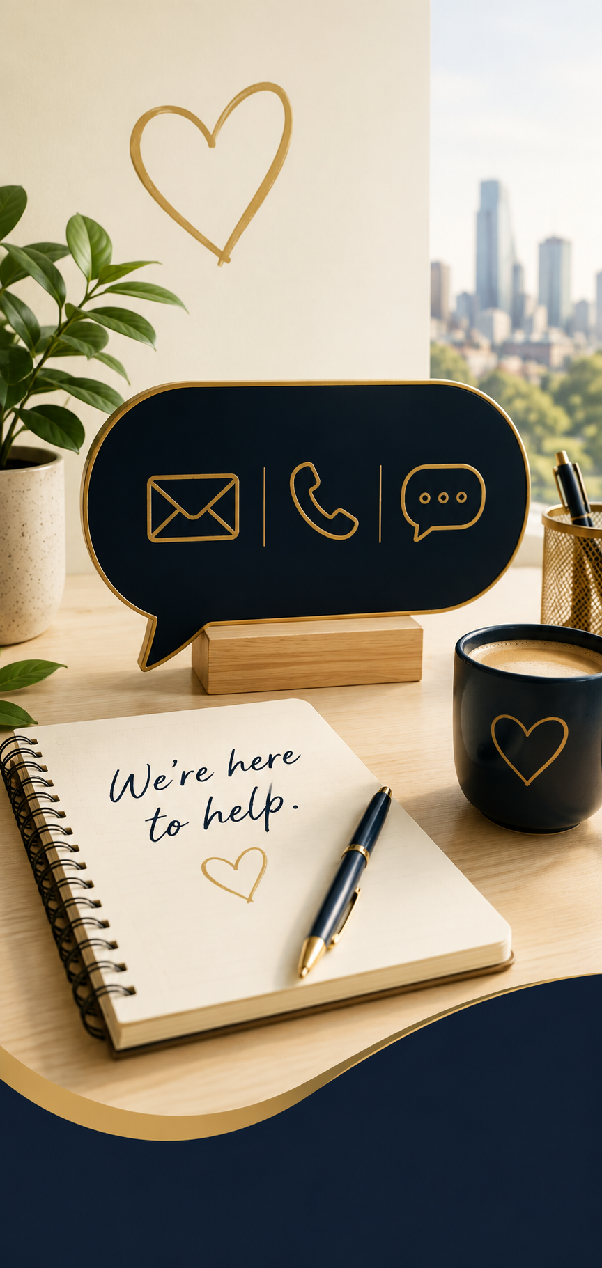 Get Melbourne Sorted contact options with email, phone and chat icons, making it easy to get in touch and ask for help.