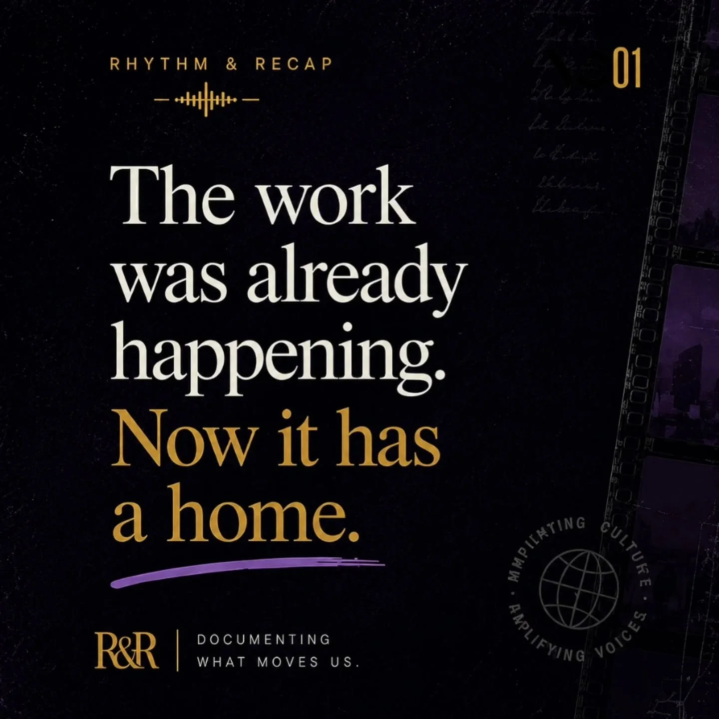 The work was already happening. Now it has a home. 

Over the past year, Rhythm &amp; Recap has documented the artists, communities, conversations, and cultural moments shaping music and culture. 

Some stories deserve more than a single post. 

Some