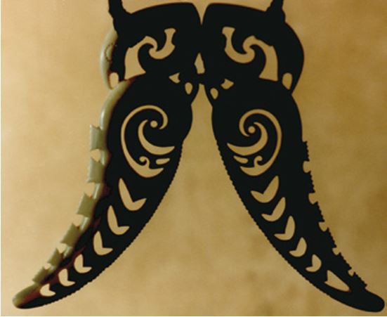 A paired pendant representing Tangaroa and Tū Te Raki Whānoa