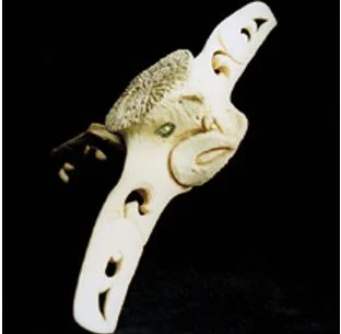 A stingray carved from a whale’s vertebra