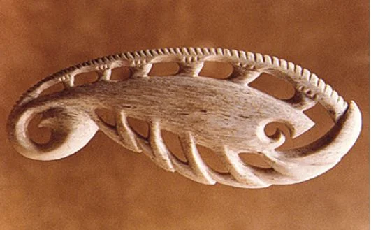 A koura carving based on ancient designs