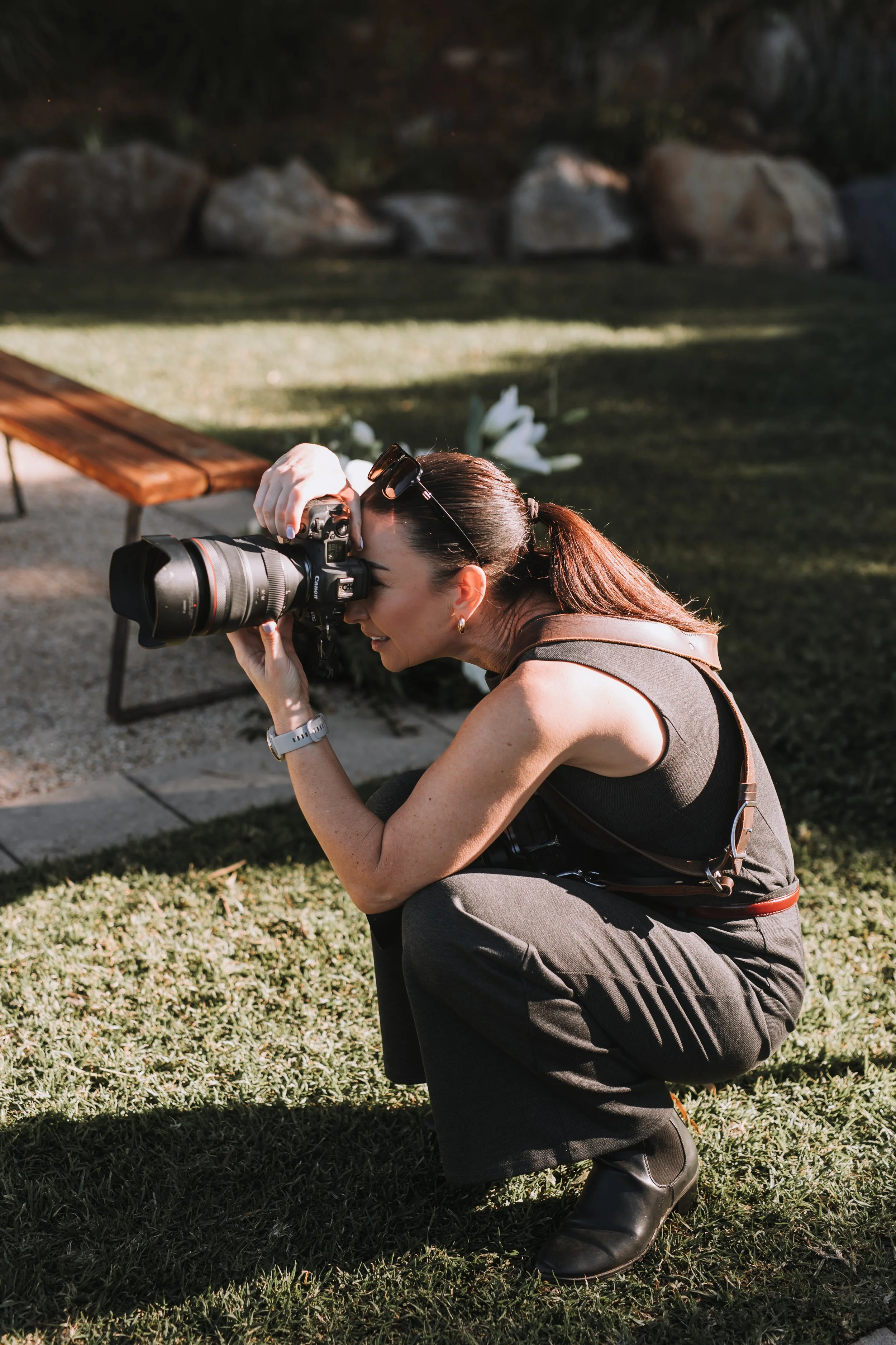 Nicole Butler photographing a micro wedding for Words and Light